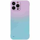 For iPhone 14 Pro Frameless Skin Feel Gradient Phone Case(Light Purple + Light Blue) - 1