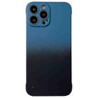 For iPhone 13 Frameless Skin Feel Gradient Phone Case(Blue + Black) - 1