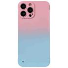 For iPhone 12 Pro Frameless Skin Feel Gradient Phone Case(Pink + Light Blue) - 1