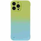 For iPhone 12 Frameless Skin Feel Gradient Phone Case(Green + Light Blue) - 1