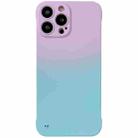 For iPhone 12 Frameless Skin Feel Gradient Phone Case(Light Purple + Light Blue) - 1