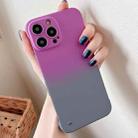 For iPhone XS Max Frameless Skin Feel Gradient Phone Case(Dark Purple + Grey) - 2