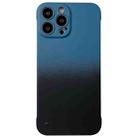 For iPhone XS / X Frameless Skin Feel Gradient Phone Case(Blue + Black) - 1