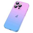 For iPhone 14 Pro Max Skin Feel Frosted Gradient Phone Case(Pink Blue) - 1