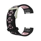 For Fitbit Charge 2 Two-tone Round Hole Silicone  Watch Band with Buckle(Black + Pink) - 1