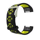 For Fitbit Charge 2 Two-tone Round Hole Silicone  Watch Band with Buckle(Black + Yellow) - 1