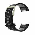 For Fitbit Charge 2 Two-tone Round Hole Silicone  Watch Band with Buckle(Black + Grey) - 1