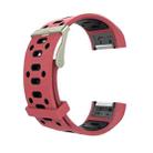 For Fitbit Charge 2 Two-tone Round Hole Silicone  Watch Band with Buckle(Red + Black) - 1