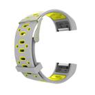 For Fitbit Charge 2 Two-tone Round Hole Silicone  Watch Band with Buckle(Grey + Yellow) - 1