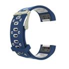 For Fitbit Charge 2 Two-tone Round Hole Silicone  Watch Band with Buckle(Blue + White) - 1