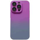 For iPhone 14 Pro Max Skin Feel Gradient Phone Case(Purple + Grey) - 1