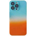 For iPhone 14 Pro Max Skin Feel Gradient Phone Case(Blue + Orange) - 1