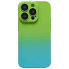 For iPhone 14 Plus Skin Feel Gradient Phone Case(Green + Blue) - 1