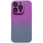 For iPhone 13 Skin Feel Gradient Phone Case(Purple + Grey) - 1