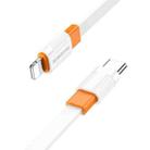 Borofone BX89 Type-C to 8 Pin Union PD Charging Data Cable, Length:1m(White Orange) - 1