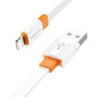 Borofone BX89 USB to 8 Pin Union 2.4A Charging Data Cable, Length:1m(White Orange) - 1