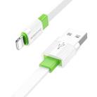 Borofone BX89 USB to 8 Pin Union 2.4A Charging Data Cable, Length:1m(White Green) - 1