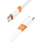 Borofone BX89 Type-C to Type-C Union 60W Charging Data Cable, Length:1m(White Orange) - 1