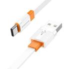 Borofone BX89 USB to Type-C Union 3A Charging Data Cable, Length:1m(White Orange) - 1