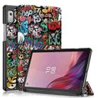 For Lenovo Tab M9 TB-310FU 3-folding Coloured Drawing Leather Smart Tablet Case(Graffiti) - 1