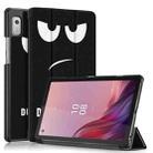For Lenovo Tab M9 TB-310FU 3-folding Coloured Drawing Leather Smart Tablet Case(Big Eyes) - 1