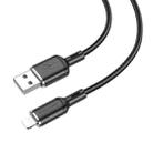 Borofone BX90 USB to 8 Pin Cyber 2.4A Charging Data Cable, Length:1m(Black) - 1