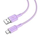Borofone BX90 USB to Type-C Cyber 3A Charging Data Cable, Length:1m(Purple) - 1