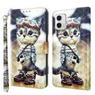 For Motorola Moto G73 3D Painted Leather Phone Case(Naughty Cat) - 1