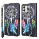 For Motorola Moto G73 3D Painted Leather Phone Case(Colorful Dreamcatcher) - 1