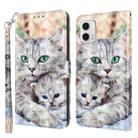 For Motorola Moto G73 3D Painted Leather Phone Case(Two Loving Cats) - 1