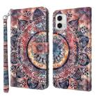 For Motorola Moto G73 3D Painted Leather Phone Case(Colorful Mandala) - 1