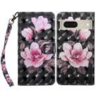 For Google Pixel 7 5G 3D Painted Leather Phone Case(Pink Flower) - 1