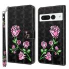 For Google Pixel 7 Pro 5G 3D Painted Leather Phone Case(Rose) - 1