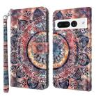 For Google Pixel 7 Pro 5G 3D Painted Leather Phone Case(Colorful Mandala) - 1