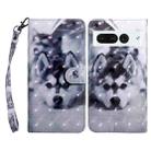 For Google Pixel 7 Pro 5G 3D Painted Leather Phone Case(Husky) - 1