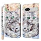 For Google Pixel 7a 5G 3D Painted Leather Phone Case(Two Loving Cats) - 1