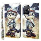 For Xiaomi Mi 11T Pro 3D Painted Leather Phone Case(Naughty Cat) - 1