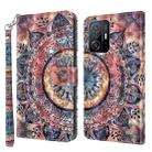 For Xiaomi Mi 11T Pro 3D Painted Leather Phone Case(Colorful Mandala) - 1