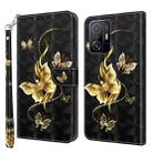 For Xiaomi Mi 11T Pro 3D Painted Leather Phone Case(Golden Swallow Butterfly) - 1