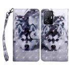 For Xiaomi Mi 11T Pro 3D Painted Leather Phone Case(Husky) - 1