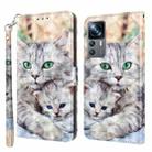 For Xiaomi 12T Pro 3D Painted Leather Phone Case(Two Loving Cats) - 1