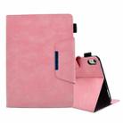 For iPad 10th Gen 10.9 2022 Suede Cross Texture Magnetic Clasp Leather Tablet Case(Pink) - 1