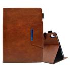 For iPad 10th Gen 10.9 2022 Suede Cross Texture Magnetic Clasp Leather Tablet Case(Brown) - 1