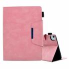 For iPad Pro 11 2022/2021/2020 / Air 10.9 2022 / 2020 Suede Cross Texture Magnetic Clasp Leather Tablet Case(Pink) - 1