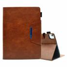For iPad Pro 11 2022/2021/2020 / Air 10.9 2022 / 2020 Suede Cross Texture Magnetic Clasp Leather Tablet Case(Brown) - 1