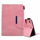 For iPad mini 5 / 4 / 3 / 2 / 1 Suede Cross Texture Magnetic Clasp Leather Tablet Case(Pink) - 1