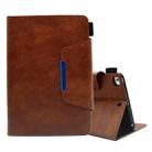 For iPad mini 5 / 4 / 3 / 2 / 1 Suede Cross Texture Magnetic Clasp Leather Tablet Case(Brown) - 1