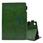 For Samsung Galaxy Tab A8 10.5 2021 Suede Cross Texture Magnetic Clasp Leather Tablet Case(Green) - 1