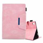 For Samsung Galaxy Tab A8 10.5 2021 Suede Cross Texture Magnetic Clasp Leather Tablet Case(Pink) - 1