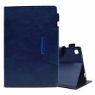 For Samsung Galaxy Tab A7 Lite Suede Cross Texture Magnetic Clasp Leather Tablet Case(Blue) - 1